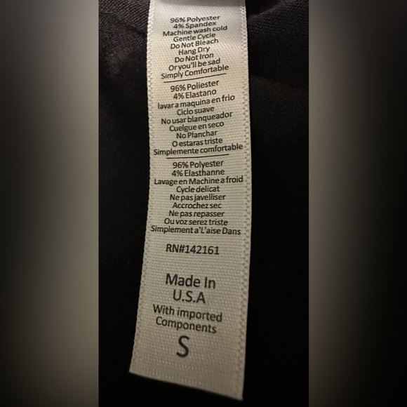 LuLaRoe Women’s Black Long Sleeve Scoop Neck Top Stretchy Casual Size Small - Picture 3 of 5